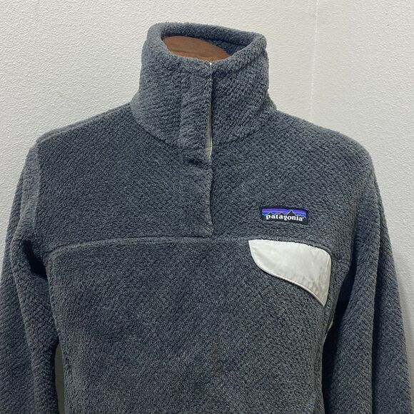 Patagonia Womens Re-Tool Snap-T Fleece Jacket Sweater Pullover Gray Size Small - Picture 2 of 12